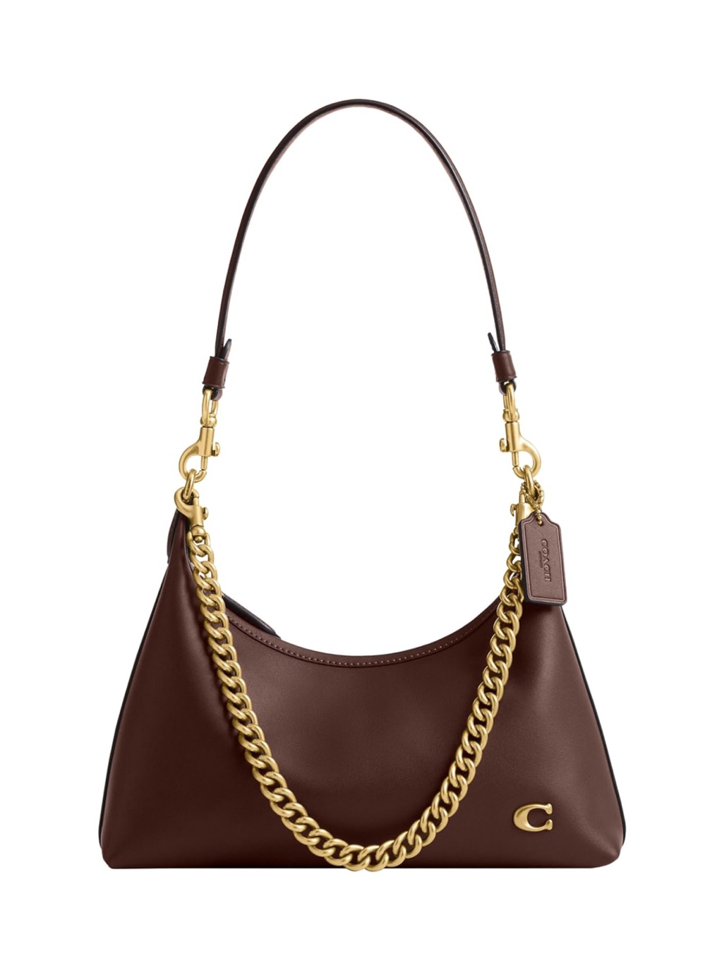 New Coach Maple Leather Juliet Shoulder Bag 25 With Gold Chain
